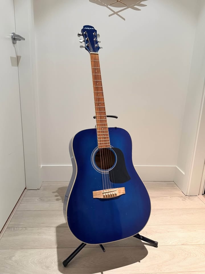 Aria Acoustic Guitar – AW-20 BLS, Blue - Great for Beginners - photo 4