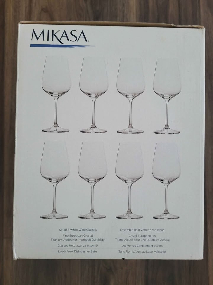 Mikasa Wine+Champagne Crystal Glasses New In Box - photo 3