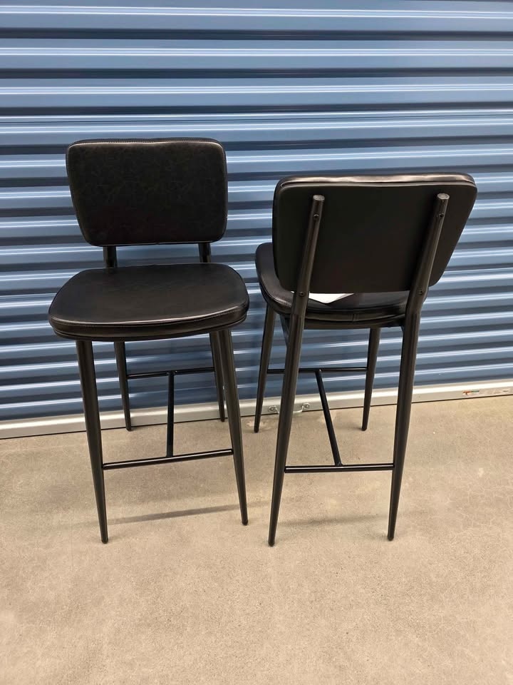 Set of 2 Modern Black Bar Stools – Brand New – Counter / Kitchen - photo 3