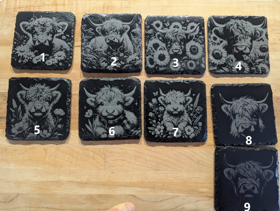 Highland Cow Slate Coaster - photo 3