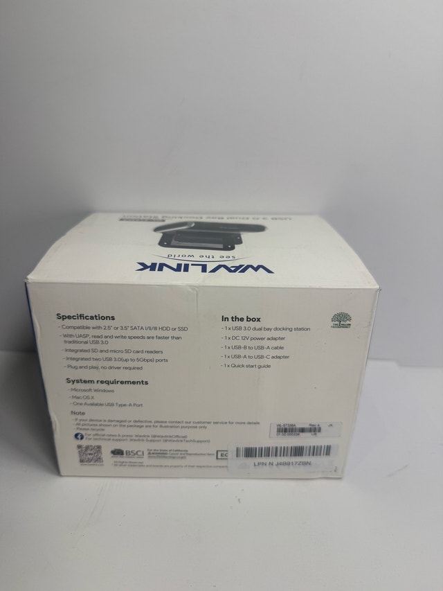 Wavlink Dual HDD Dock – USB 3.0, Clone, 2x 20TB Support - photo 3