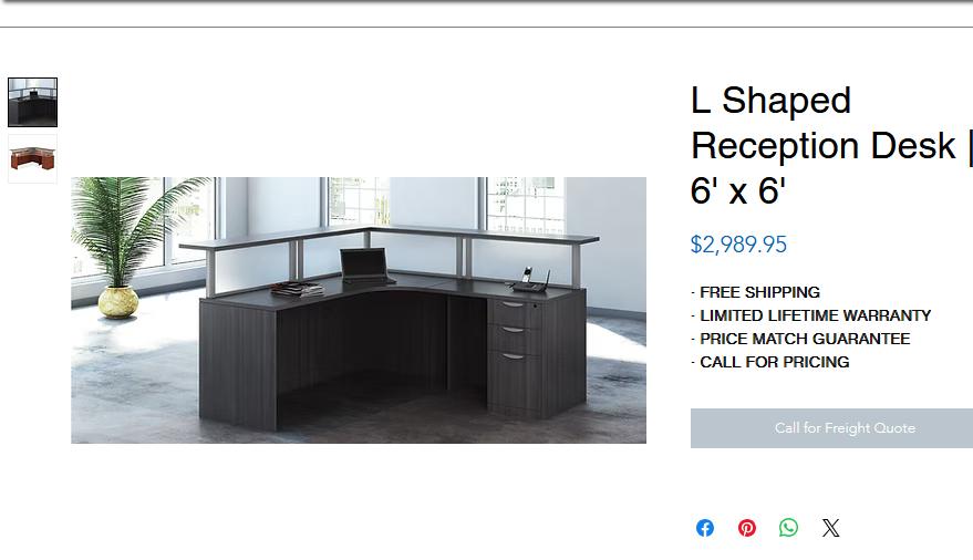 L Shaped Reception Desk | 6' x 6' - photo 4