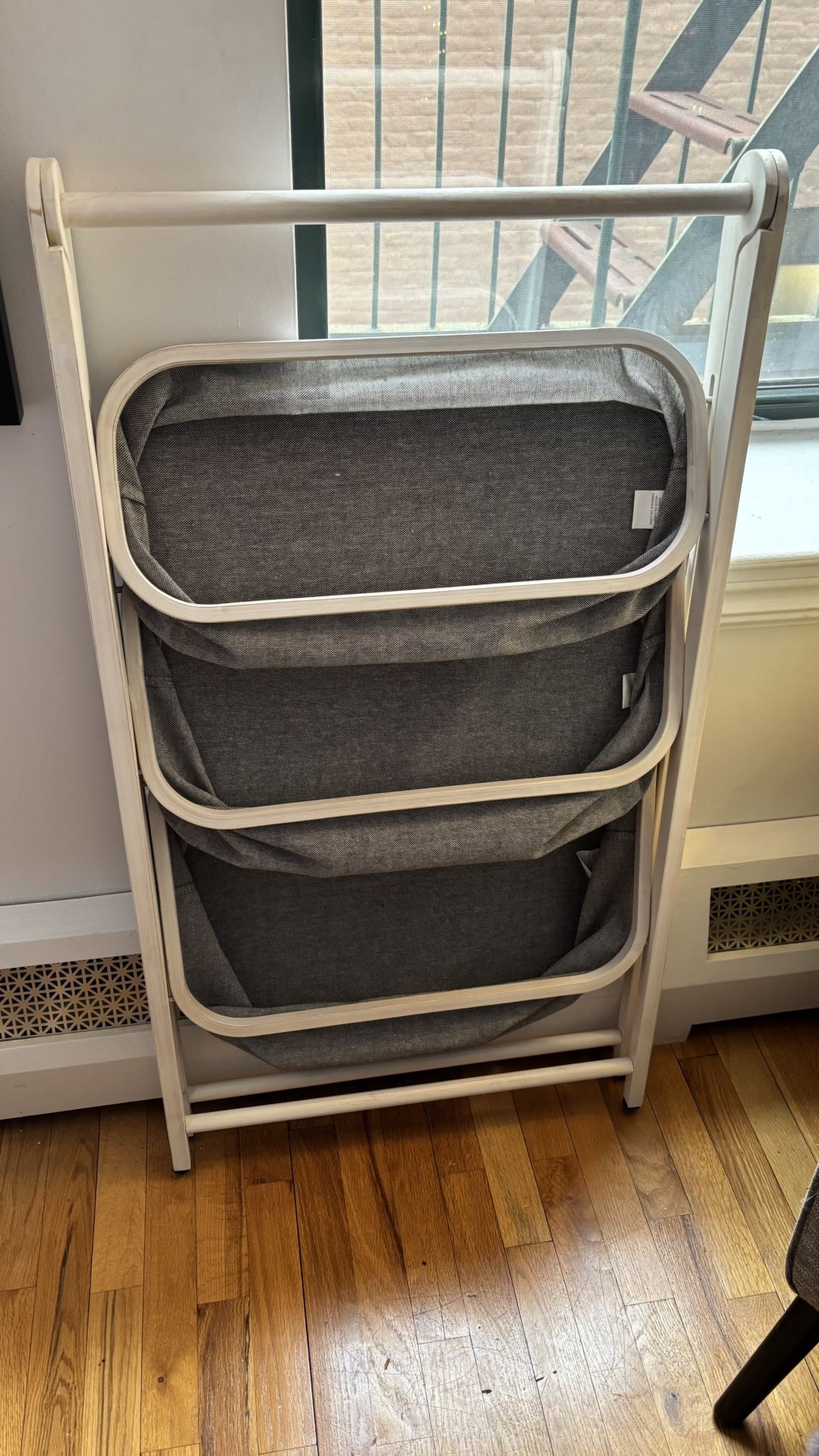 West Elm gray linen collapsible storage / shelf - photo 5