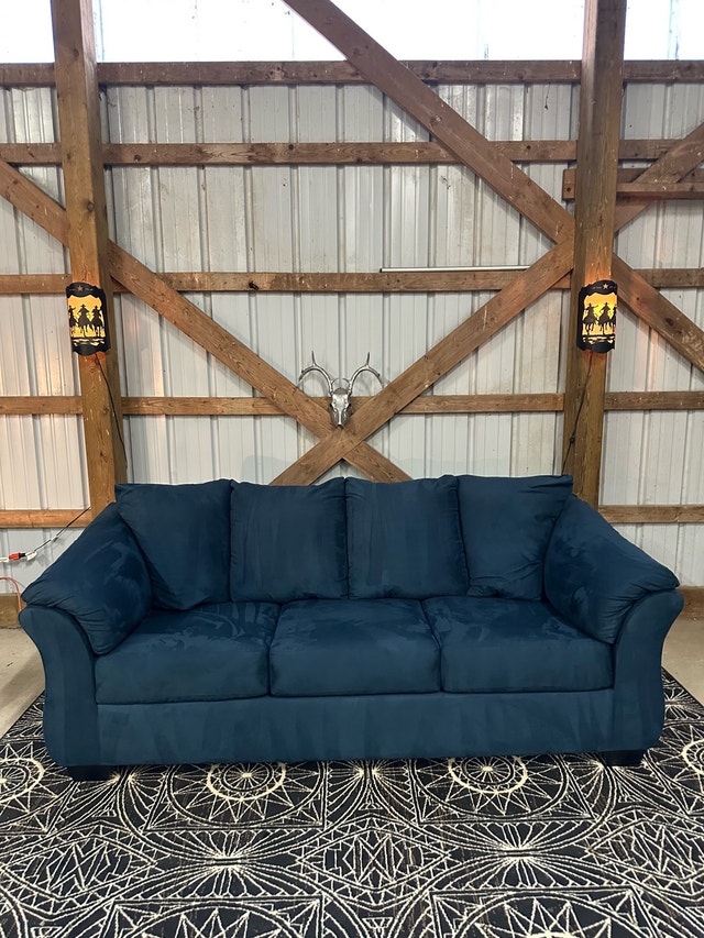 Teppermans Blue Microsuade Sofa