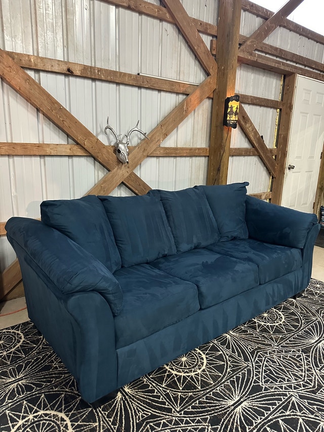 Teppermans Blue Microsuade Sofa - photo 2