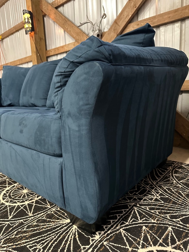 Teppermans Blue Microsuade Sofa - photo 3
