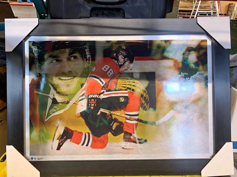 Frameworks Patrick Kane metal print BlackHawks Collage