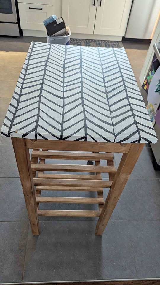 Kitchen Cart (too has peel and stick wallpaper that is damaged)