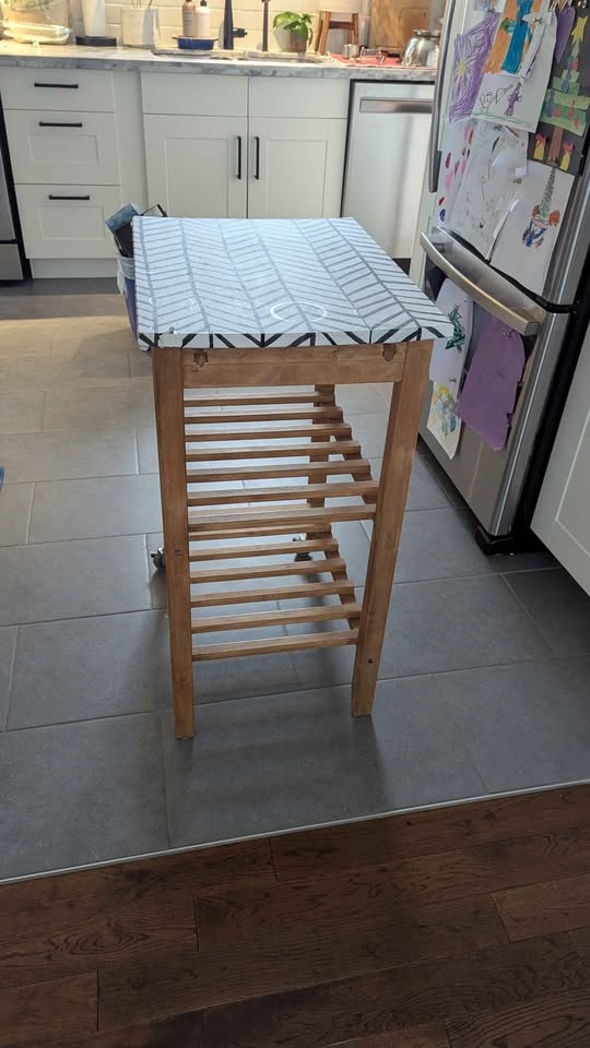 Kitchen Cart (too has peel and stick wallpaper that is damaged) - photo 4