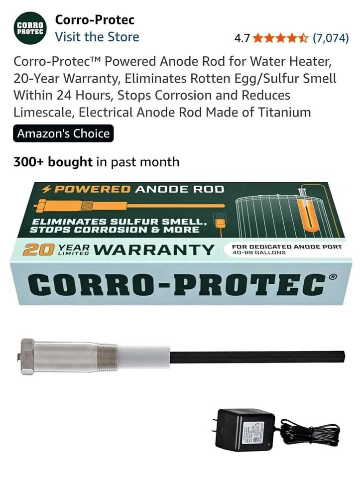 Corro-Protec™ Powered Anode Rod for Water Heater