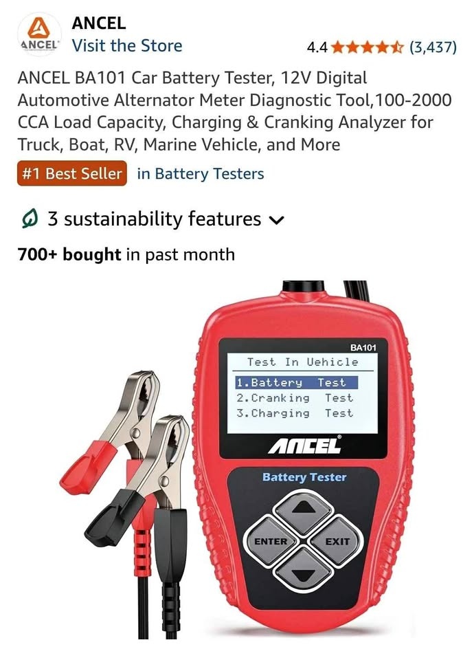 ANCEL BA101 Car Battery Tester