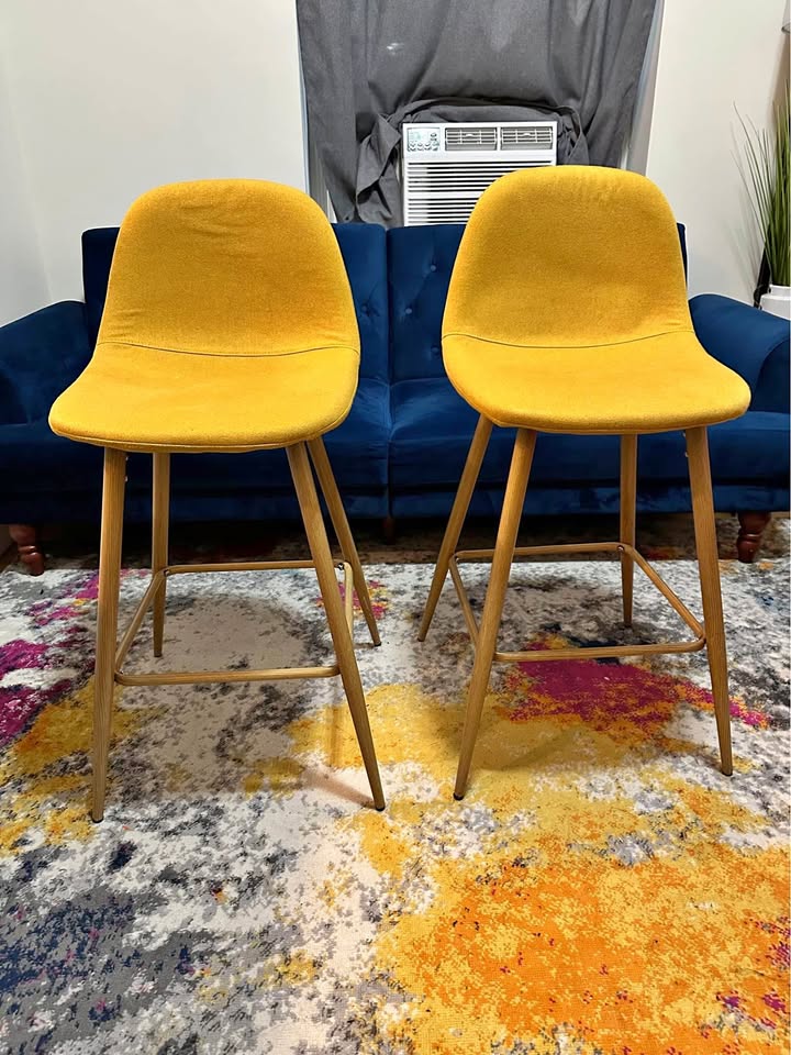 26” counter height stools in mustard