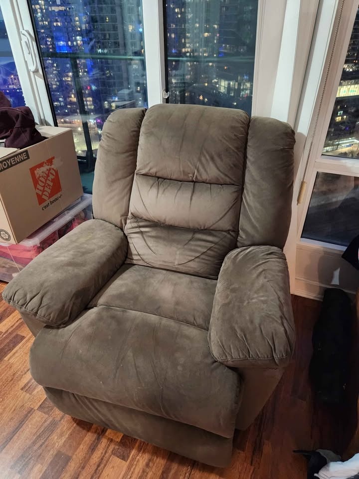 Suede Recliner in Brown - photo 2