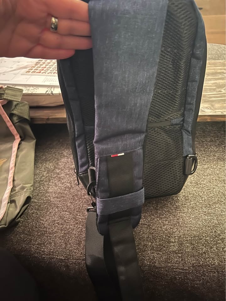 Anti theft crossbody backpack with hidden cellphone charging cab - photo 3
