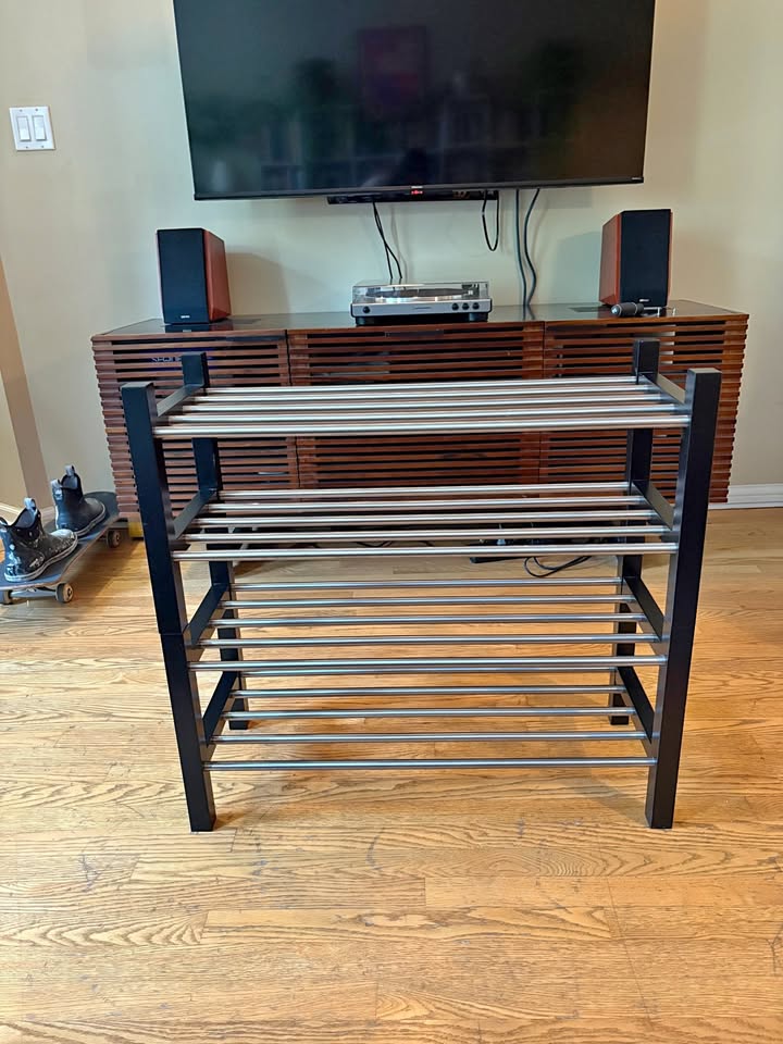 Ikea TJUSIG Shoe rack, black, 31 1/8x12 5/8x14 5/8 "