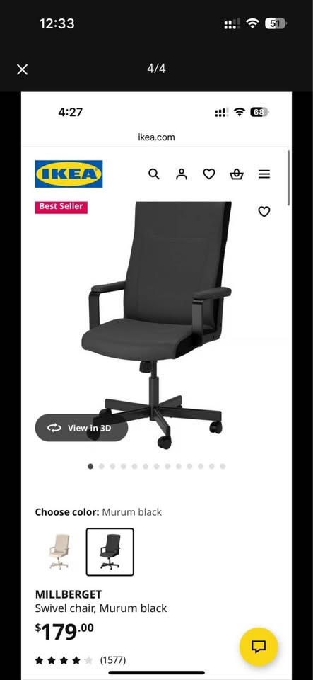Ikea MILLBERGET office chair - photo 5