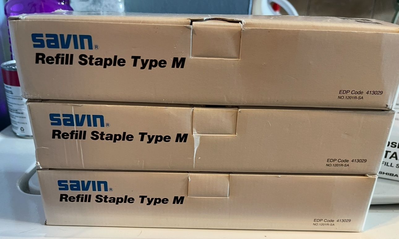 9 Boxes Of Copy Machine Staples Refill, Toshiba, Ricoh,Savin