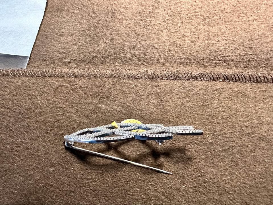 14K white gold with .70 cttw diamond brooch - photo 2
