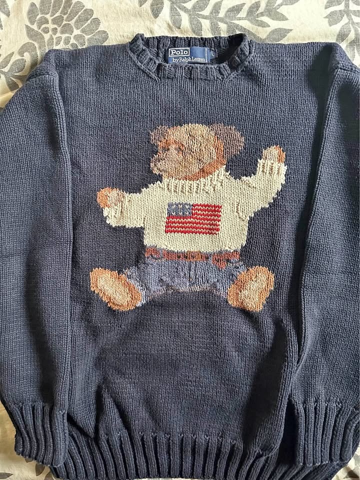 Polo RL Teddy Bear Sweater (Large) - 1990s