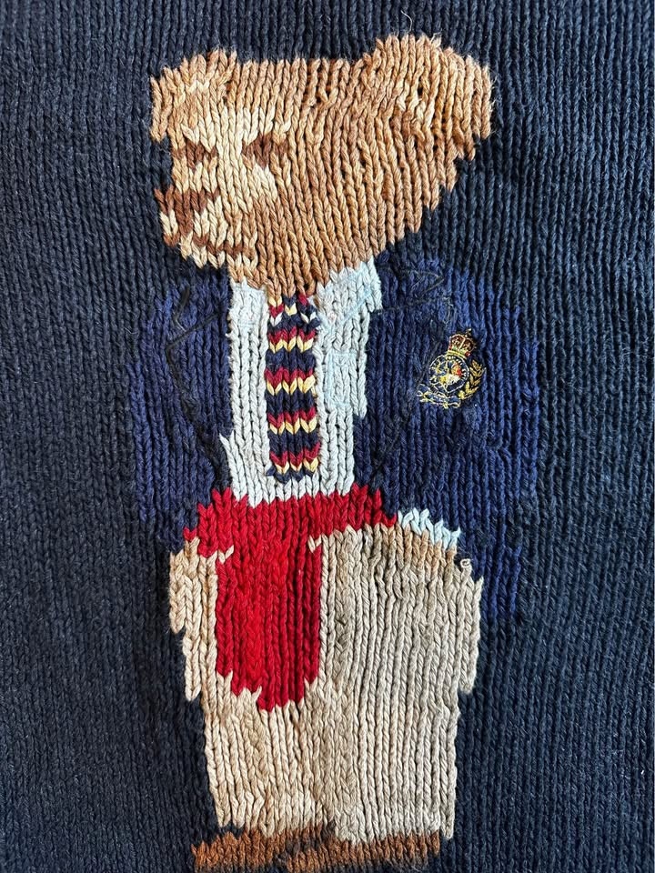 Polo RL Teddy Bear “University”hand-knit sweater (1990s) - photo 2