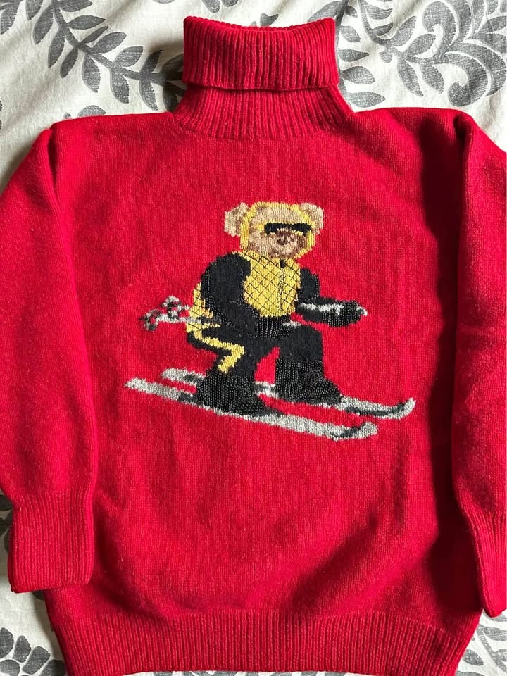 Polo Ralph Lauren Teddy Bear (1990s) hand knit women’s cashmertu