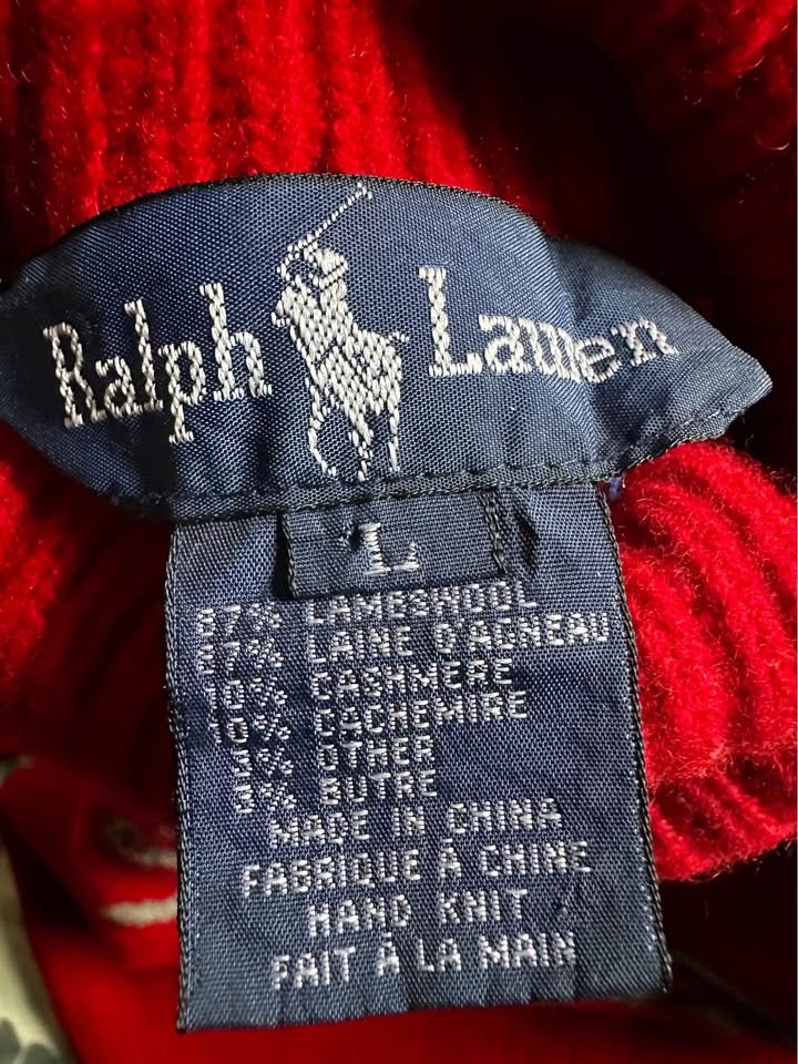 Polo Ralph Lauren Teddy Bear (1990s) hand knit women’s cashmertu - photo 3