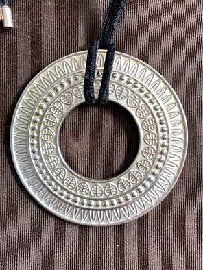 Christofle Silver Charm with black lace