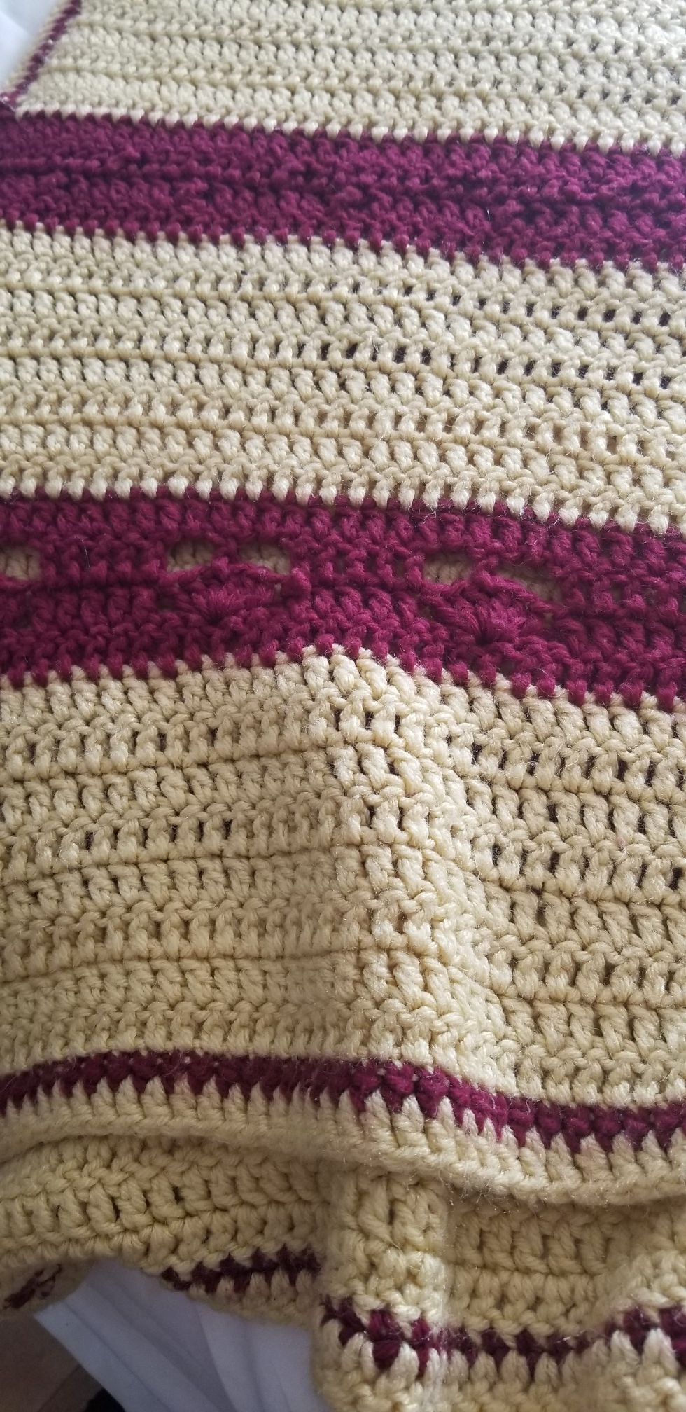 Handmade Gold and Wine Blanket - photo 2