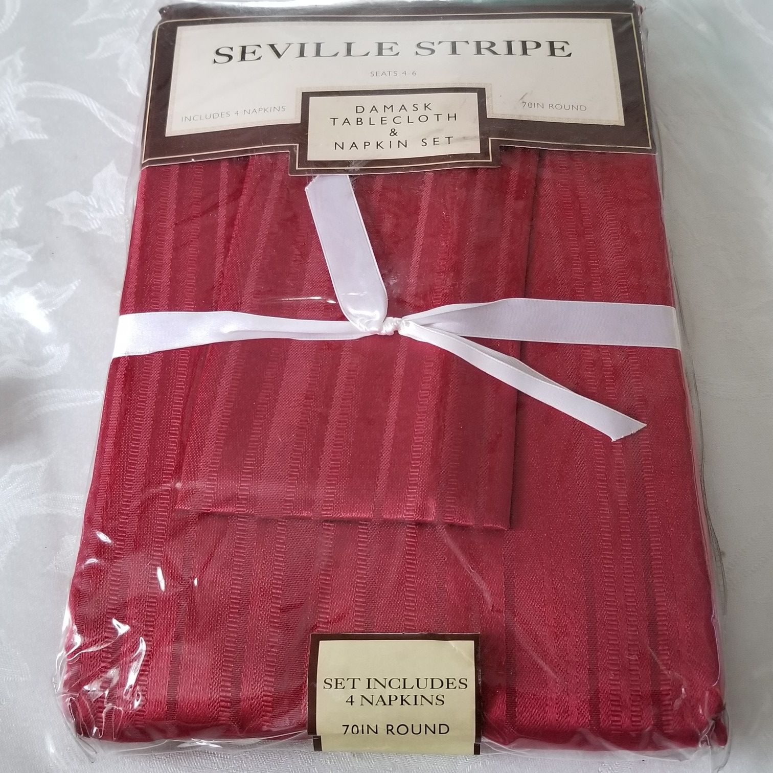 New Seville striped Red Tablecloth