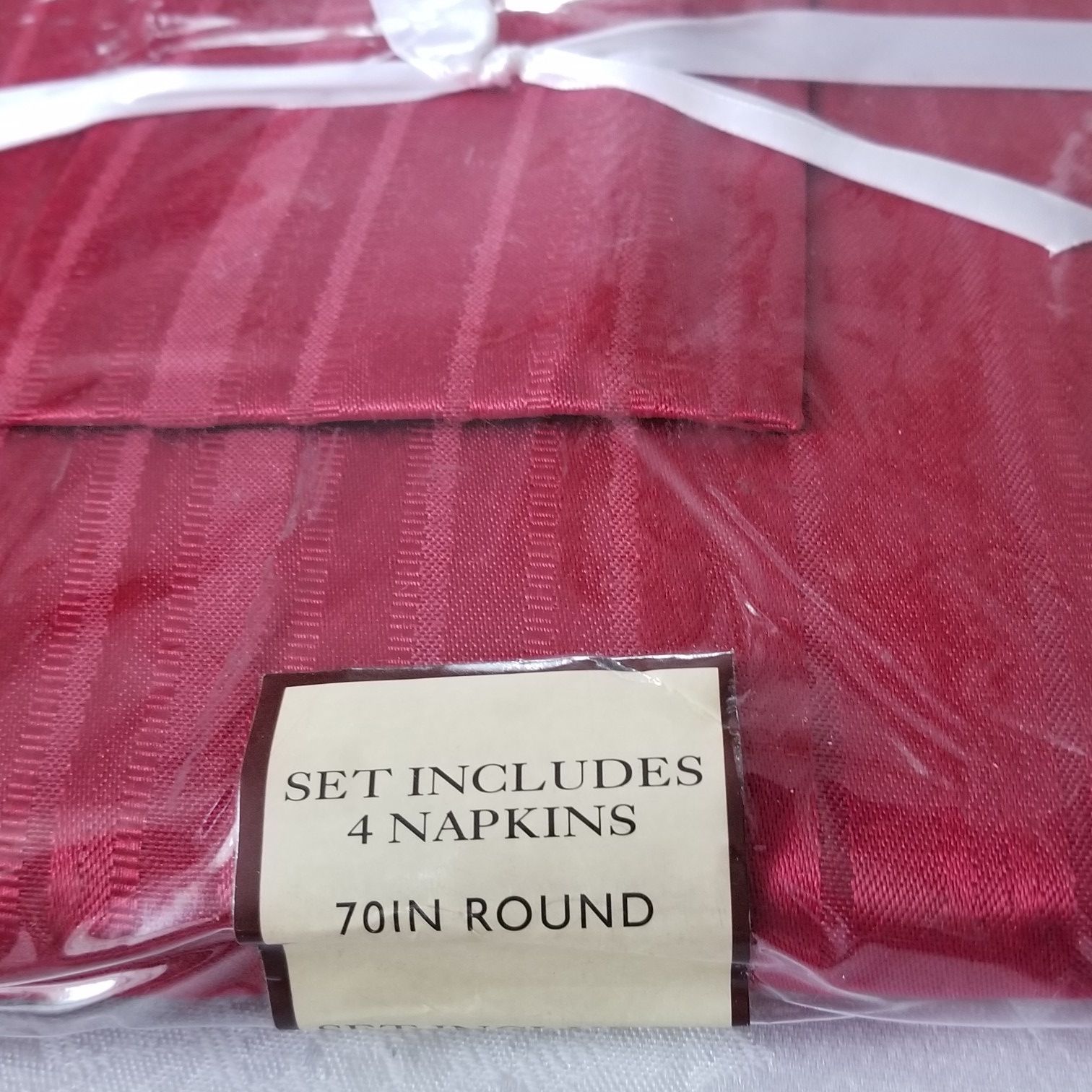 New Seville striped Red Tablecloth - photo 2