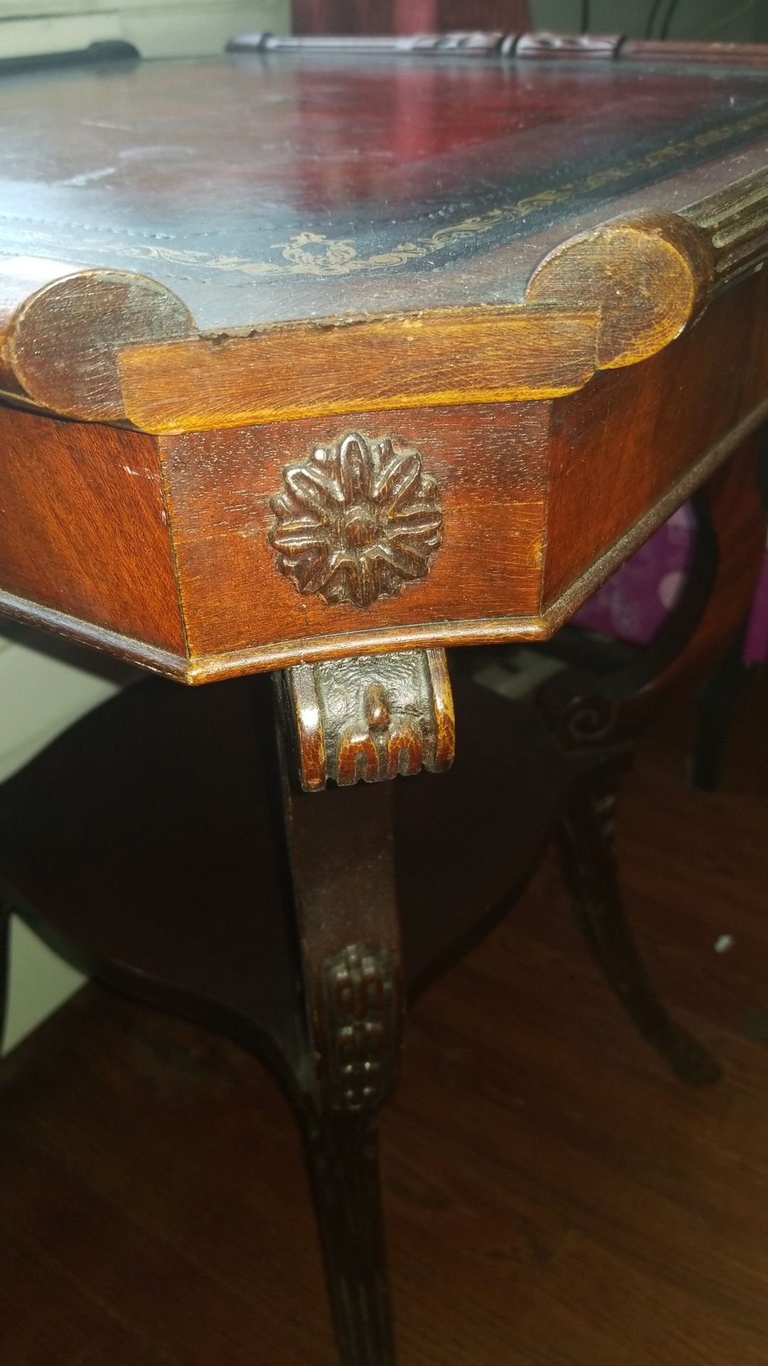 Antique vintage set of 2 end tables - photo 3