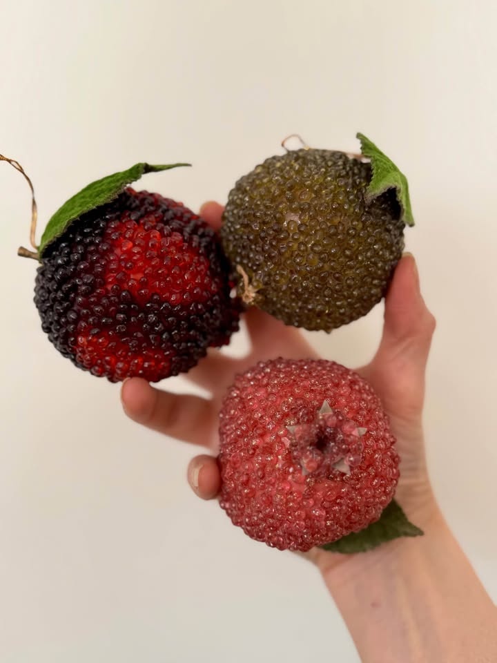 Vintage Beaded Fruit Christmas Ornaments - Set of 9 (Retro Decor - photo 3
