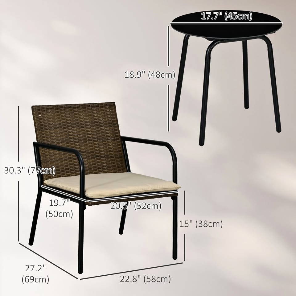 2 PC WICKER SET