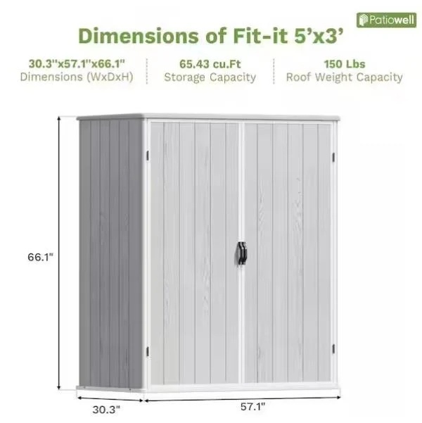 5x3 Resin Outdoor Storage Shed - photo 2