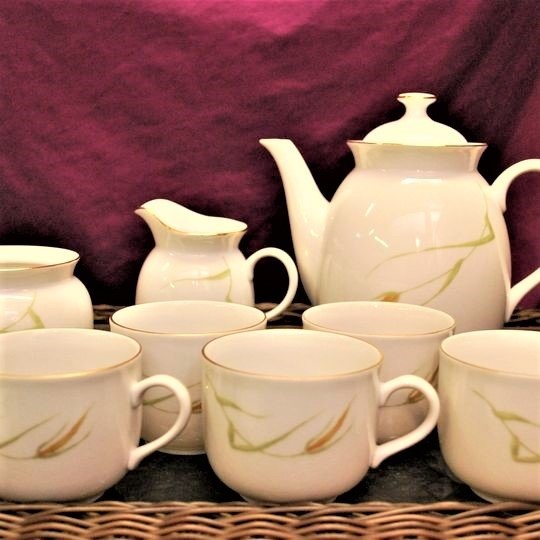 Fine Bohemian Bone China Coffee set. Made in Czechoslovakia