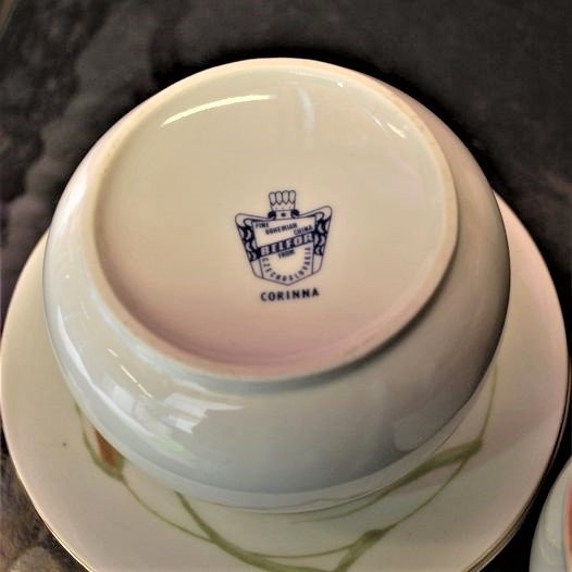 Fine Bohemian Bone China Coffee set. Made in Czechoslovakia - photo 3