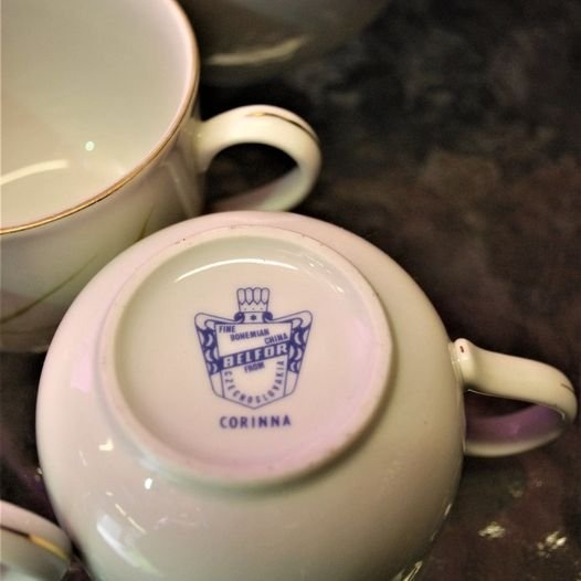 Fine Bohemian Bone China Coffee set. Made in Czechoslovakia - photo 5