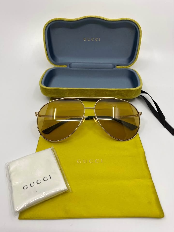 Gucci Gold Aviator Sunglasses