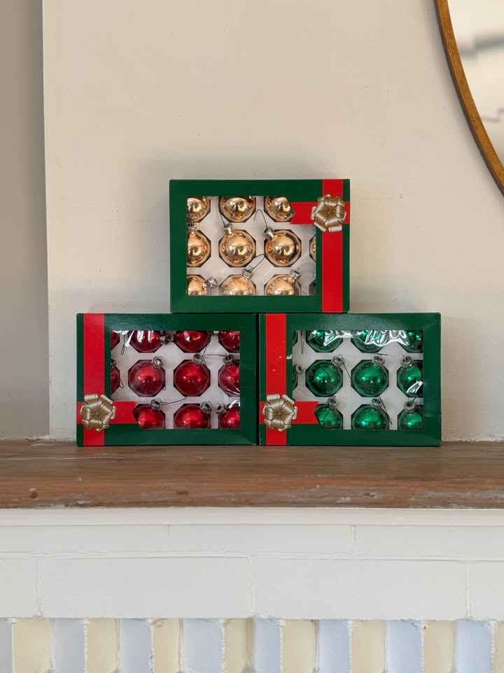 Alderbrook 1980s Glass Christmas Ornaments (Only Green Left)