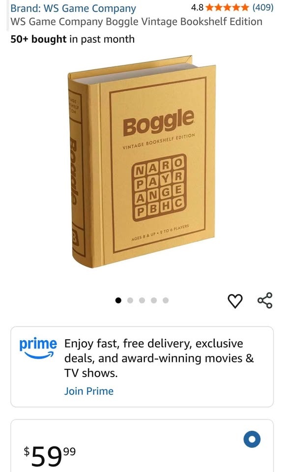 Boggle Vintage Bookshelf Edition board game - photo 4