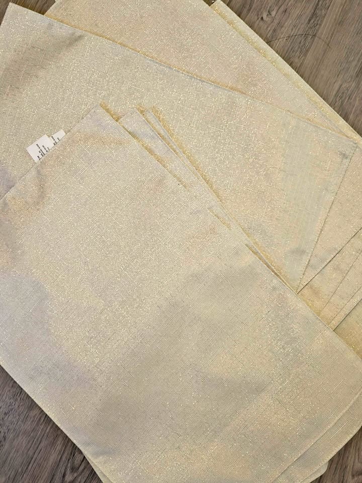 Gold fabric placemats