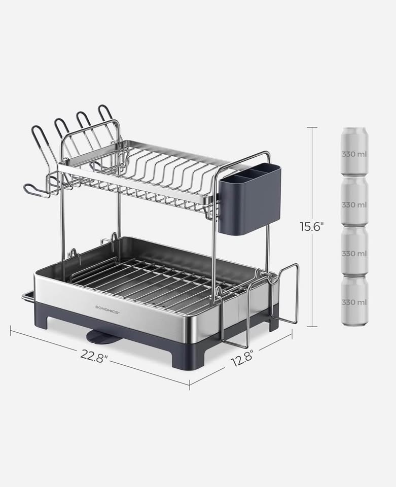✨ SONGMICS Dish Drying Rack — Brand New (Silver/Grey) - photo 3