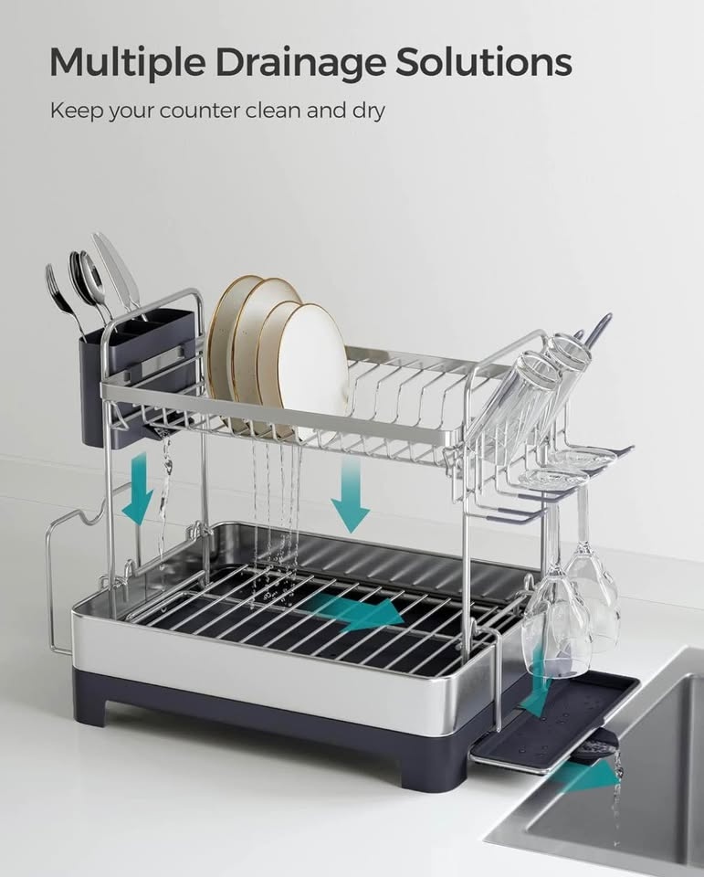 ✨ SONGMICS Dish Drying Rack — Brand New (Silver/Grey) - photo 4