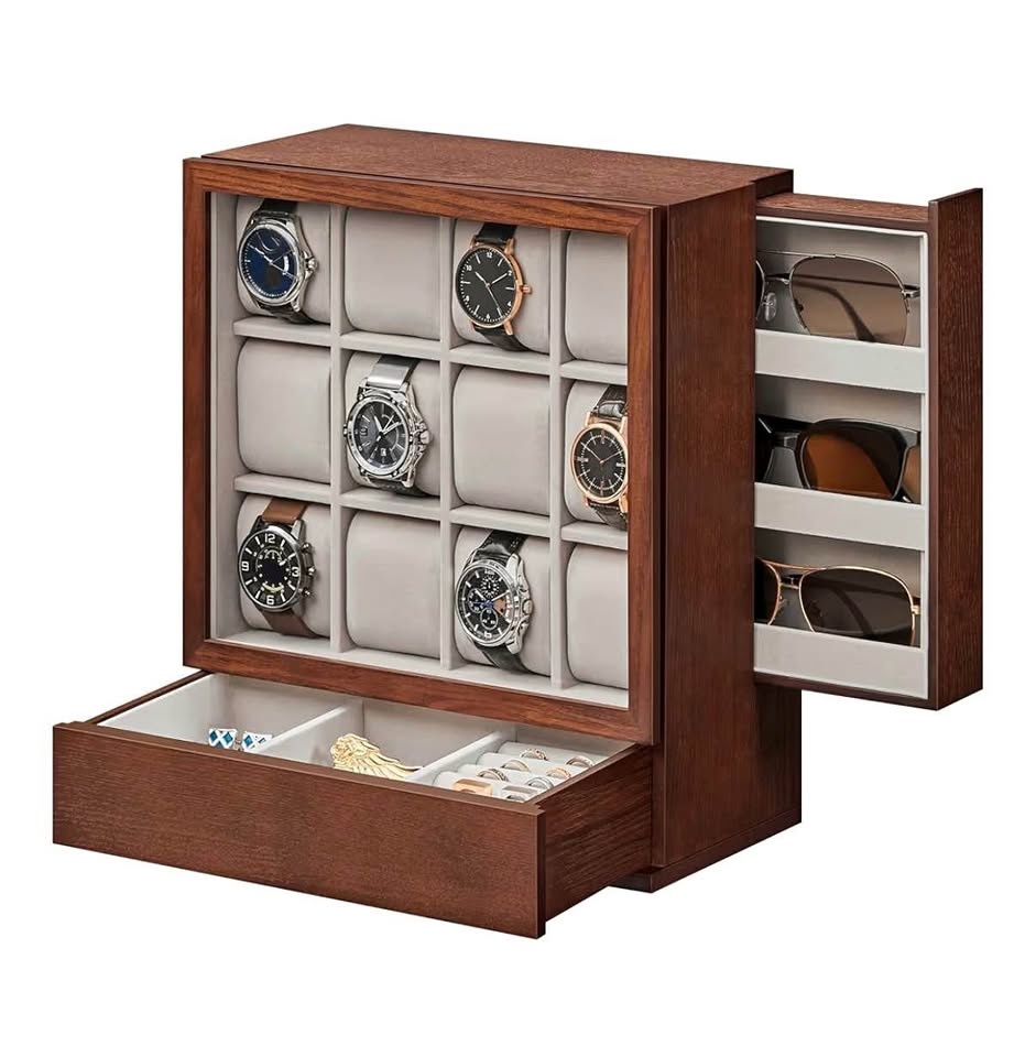 🕰️ Perfect gift ! Watch Storage Case – SONGMICS 12-Slot Watch Bo