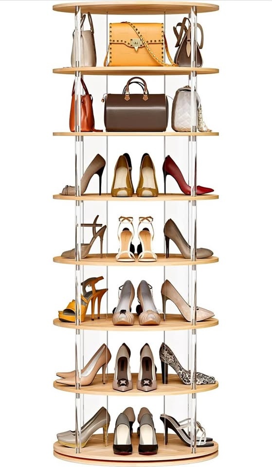 360-degree rotating shoe rack