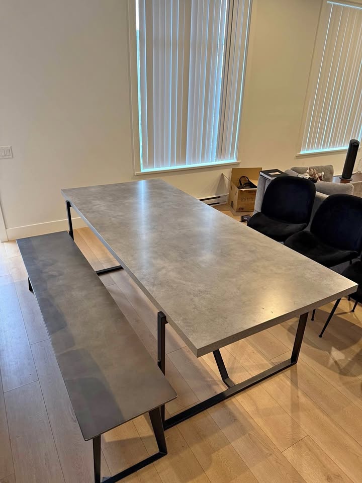 Dining Table & Concrete Bench SET