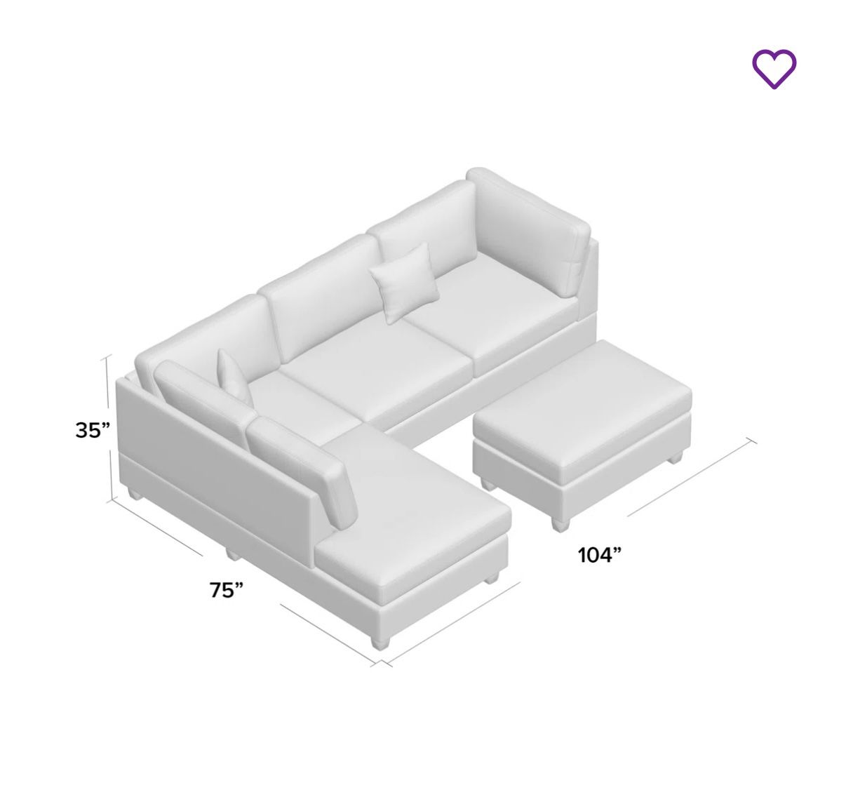 Upholstered Sectional + Ottoman - photo 4