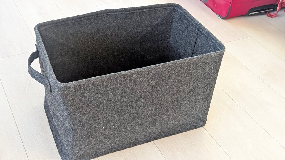 Gray Felt Storage Bin (Foldable)