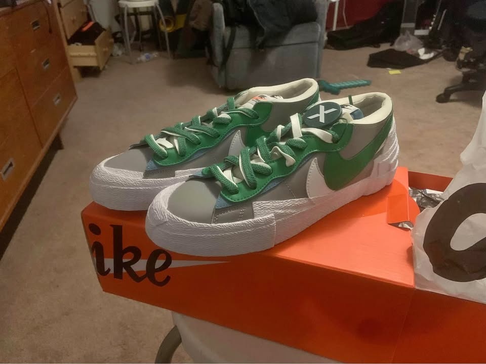 Nike x Sacai Blazer Low Green Size 9.5