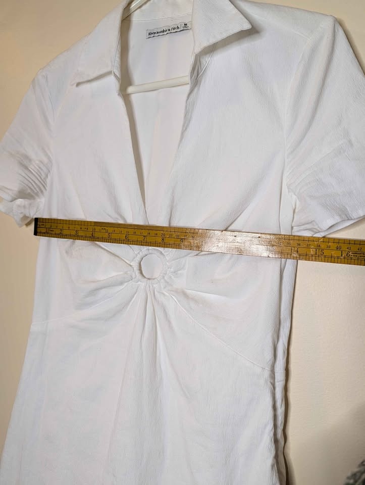 Abercrombie & Finch Size M White Short Sleeve Dress - photo 4